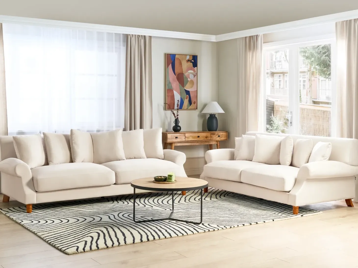 Sofa 2 personers EIKE Cremehvid