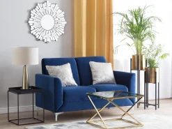 Sofa 2 personers FENES Velour Navy Blå