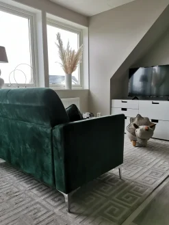 Sofa 2 personers FENES Velour Mørkegrøn