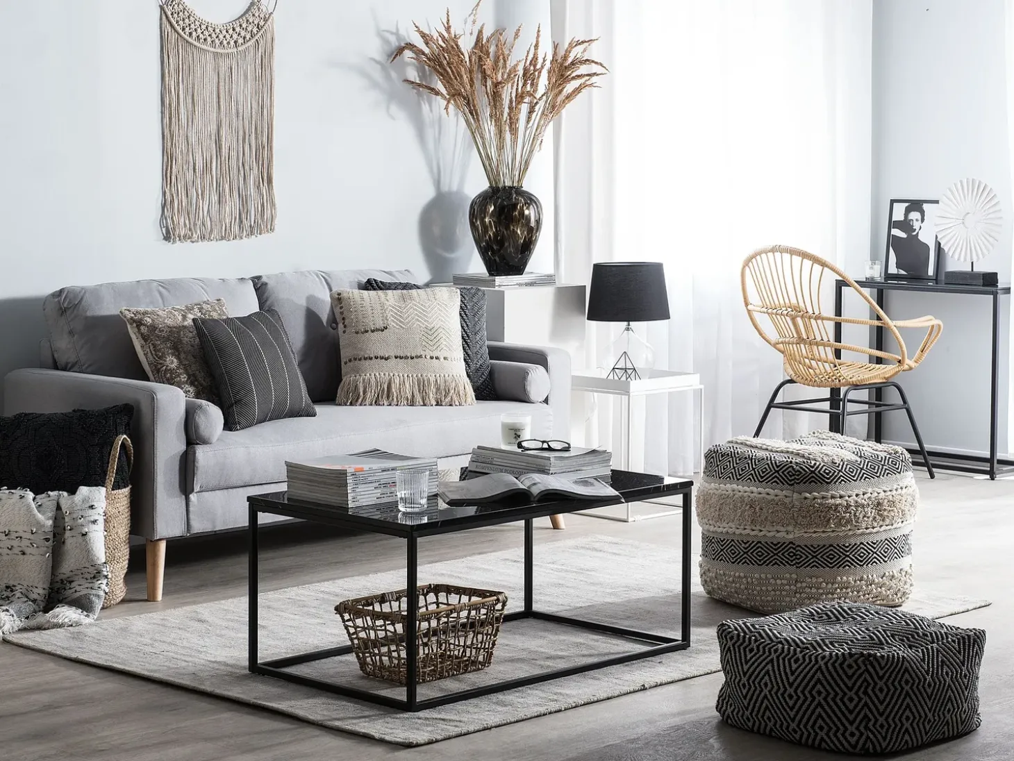 Sofa 2 personers KALMAR Lysegrå