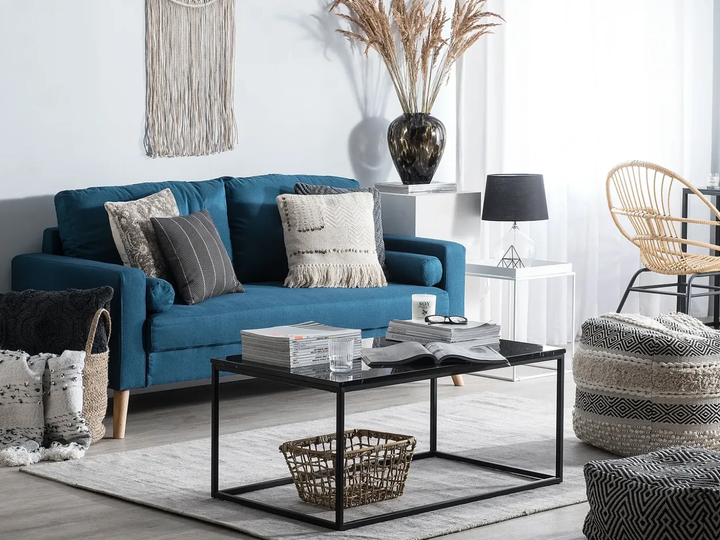Sofa 2 personers KALMAR Søblå