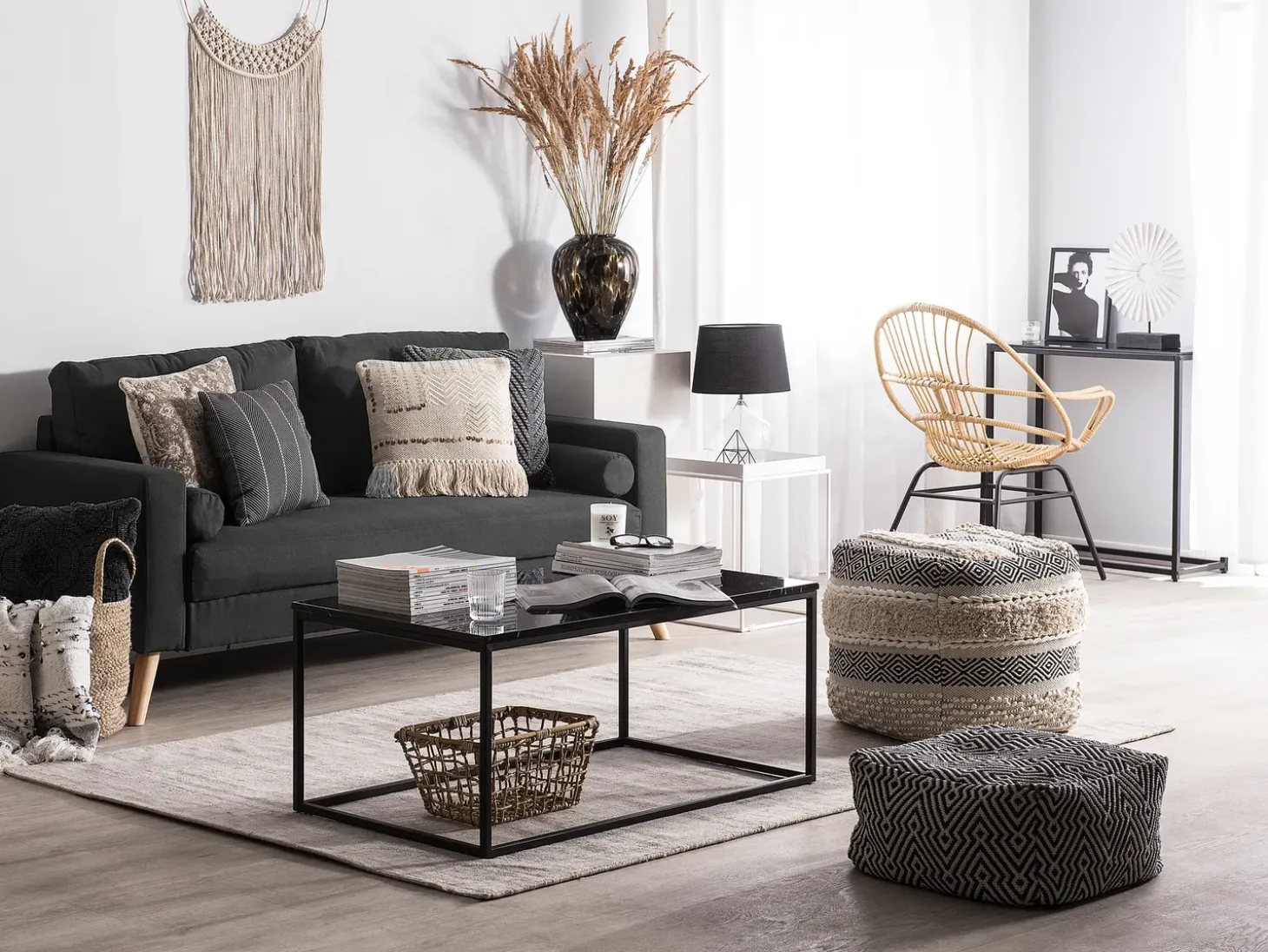Sofa 2 personers KALMAR Sort