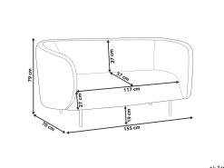 Sofa 2 personers LOEN Boucle Sort