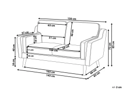 Sofa 2 personers LOKKA Velour Purpur