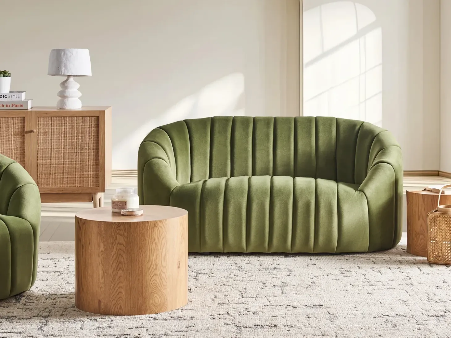 Sofa 2 personers MALUNG Velour Mørkegrøn