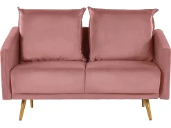 Sofa 2 personers MAURA Velour Lyserød