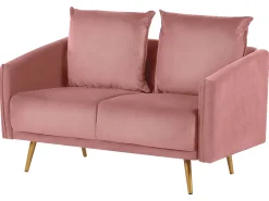 Sofa 2 personers MAURA Velour Lyserød