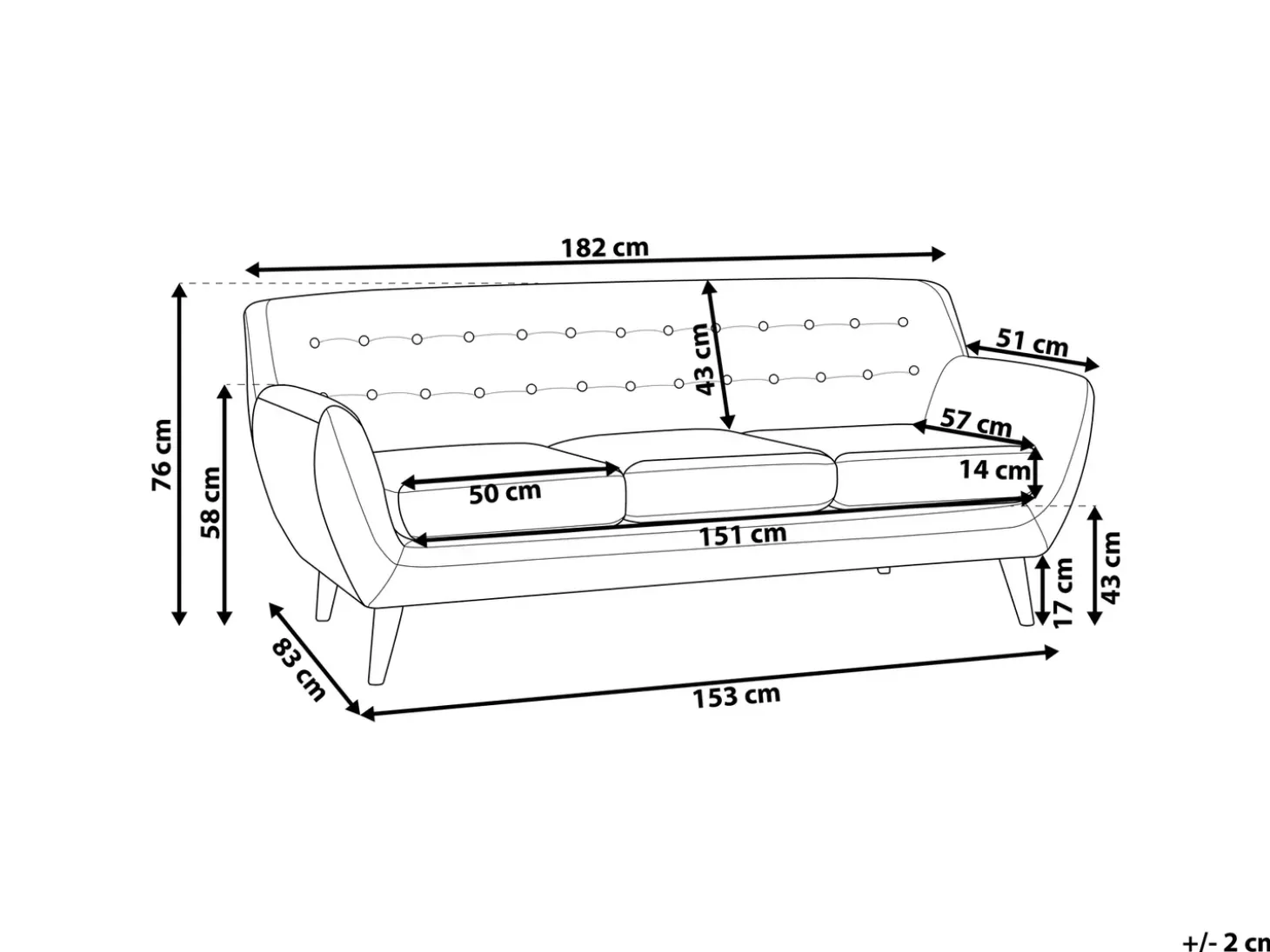 Sofa 3 personers MOTALA Beige