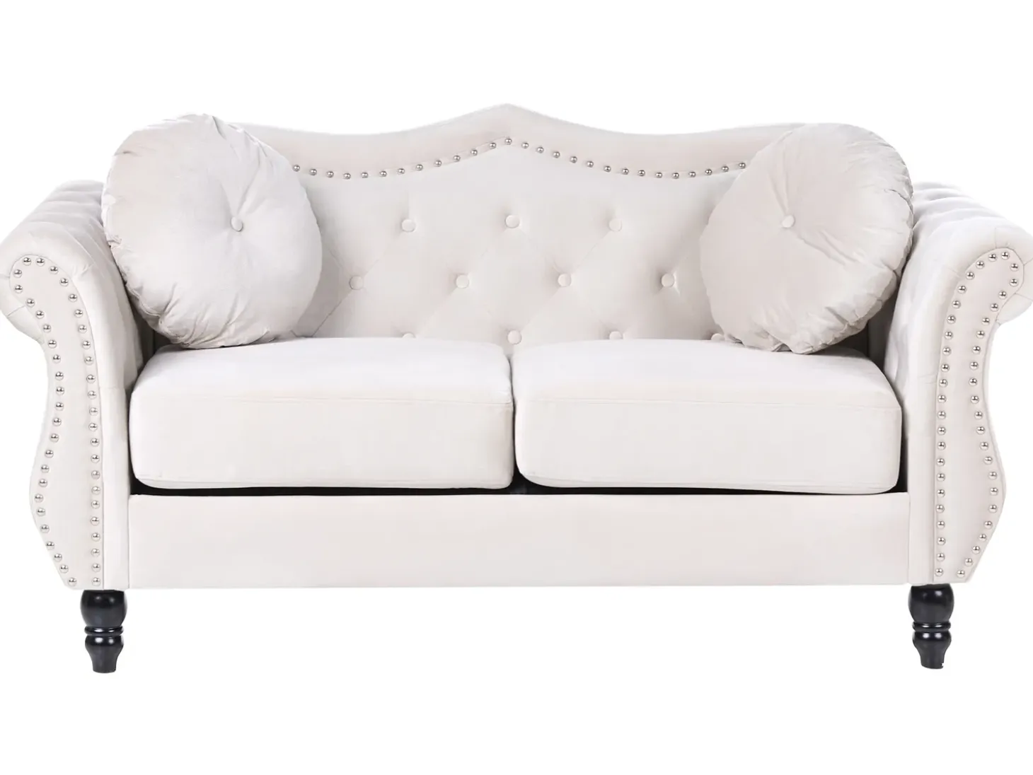 Sofa 2 personers SKIEN Velour Lys Beige