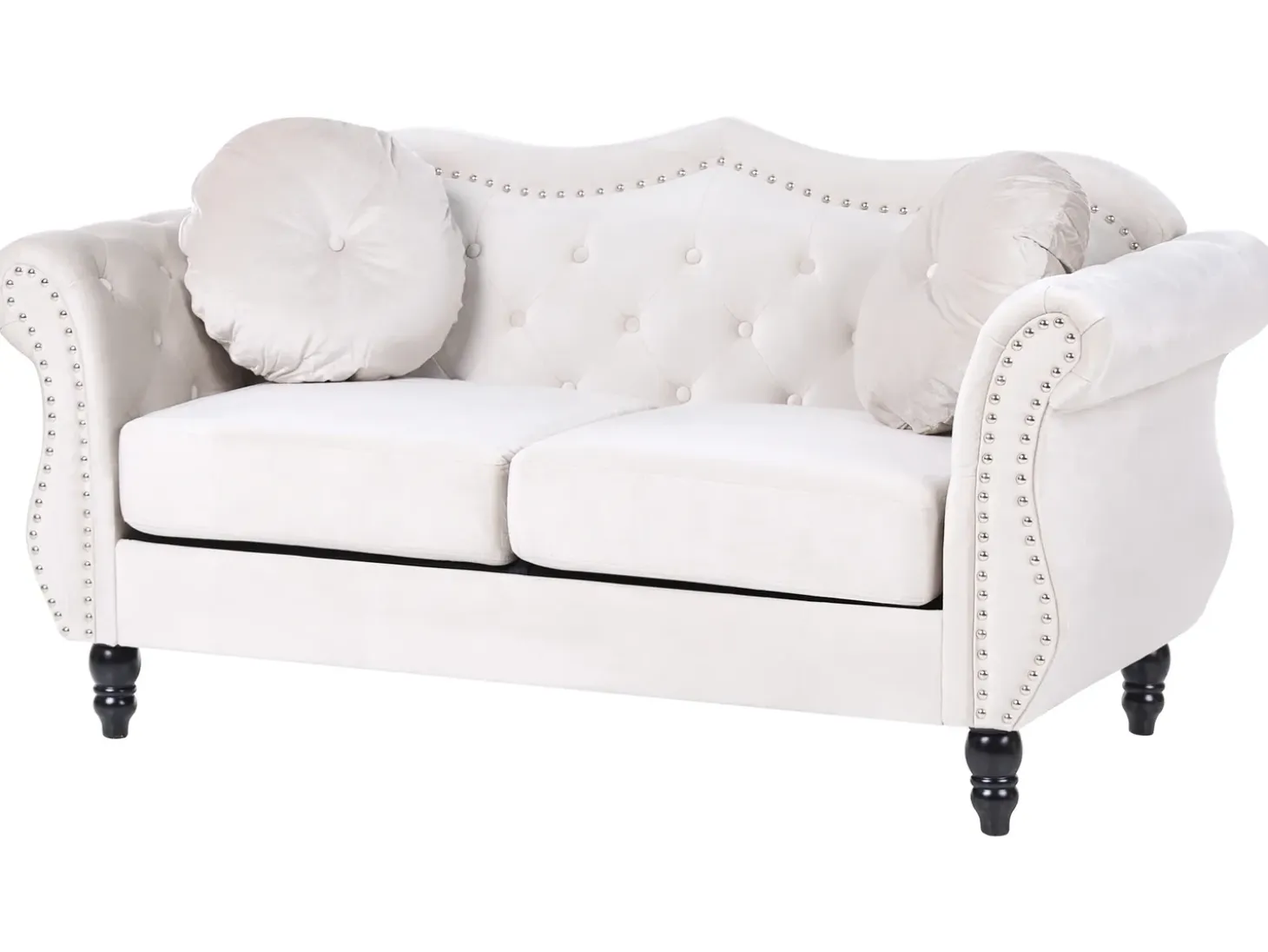 Sofa 2 personers SKIEN Velour Lys Beige