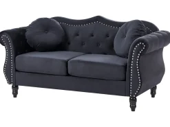 Sofa 2 personers SKIEN Velour Sort