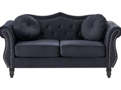 Sofa 2 personers SKIEN Velour Sort