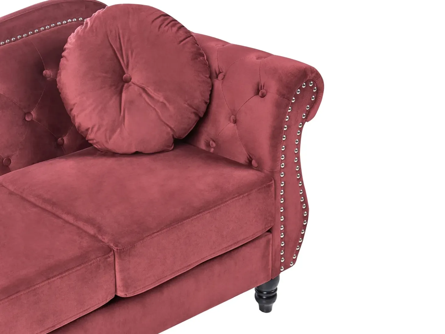 Sofa 2 personers SKIEN Velour Mørkerød