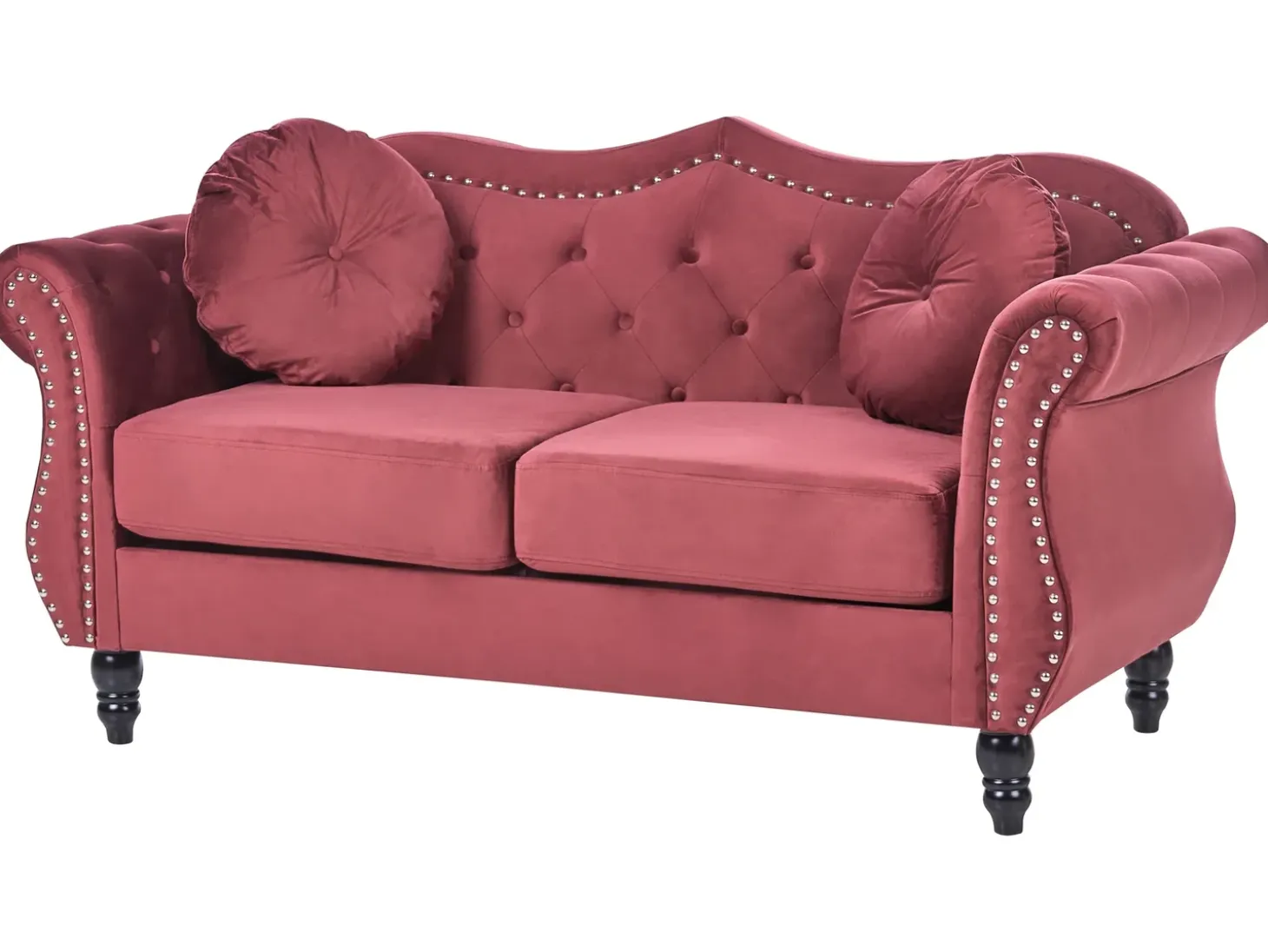 Sofa 2 personers SKIEN Velour Mørkerød