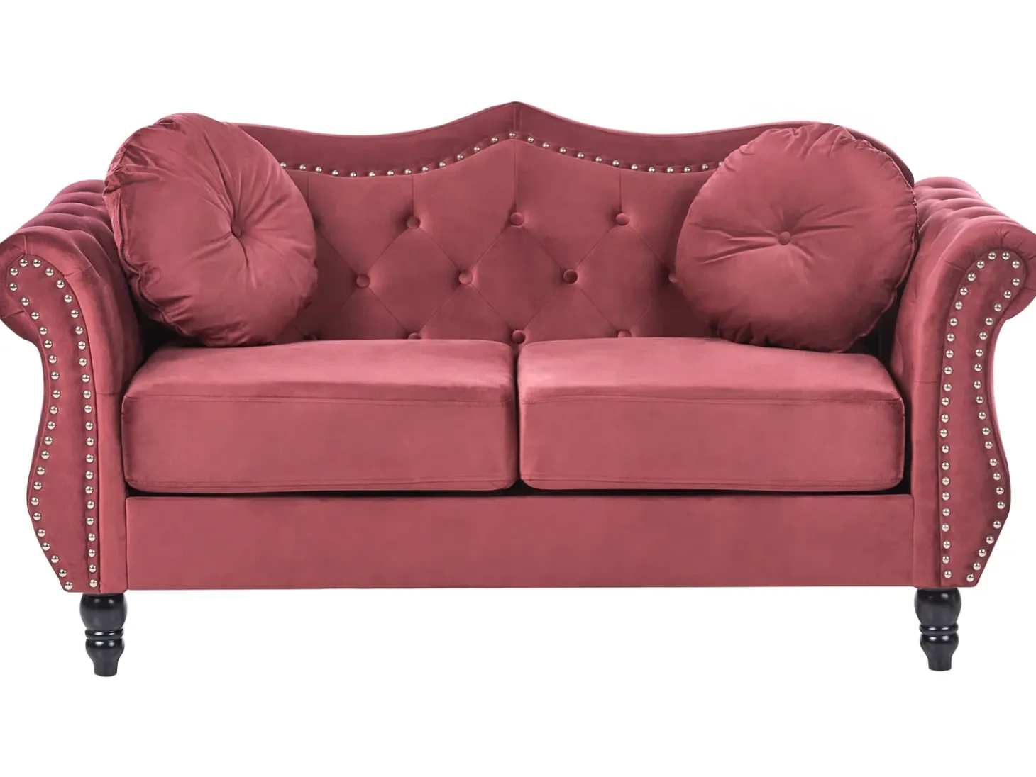 Sofa 2 personers SKIEN Velour Mørkerød