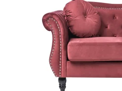 Sofa 2 personers SKIEN Velour Mørkerød