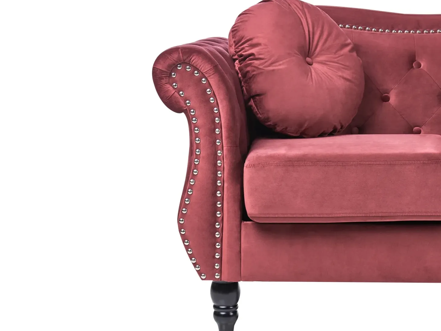 Sofa 2 personers SKIEN Velour Mørkerød
