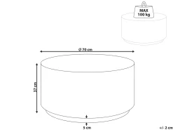 Sofabord ASIERIO 70 cm 70 cm Travertin Effekt