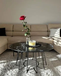 Sofabord BERNIE Hærdet glas Sort marmor
