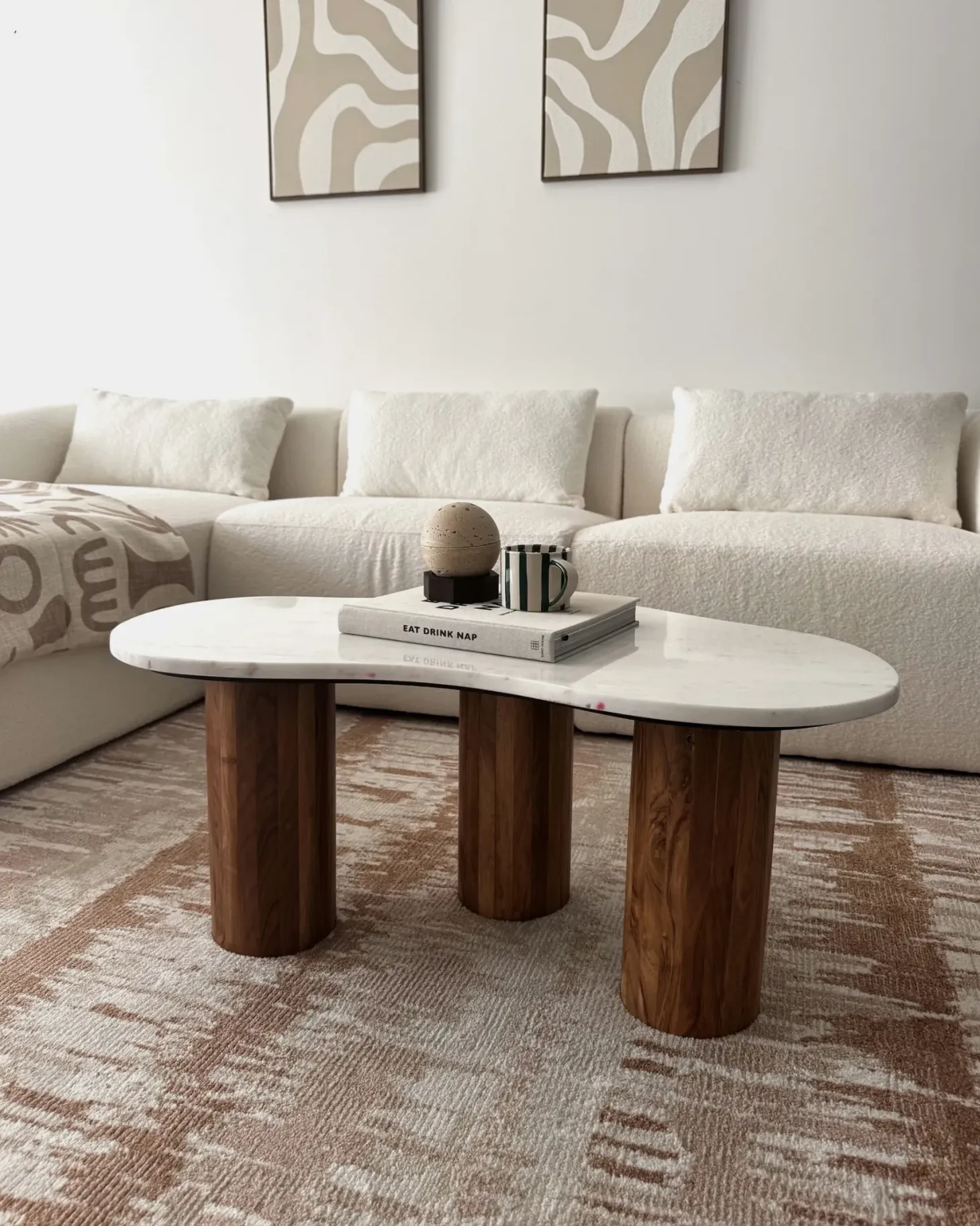 Sofabord CASABLANCA Marmor Hvid