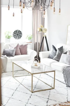 Sofabord DELANO Marmor/guld