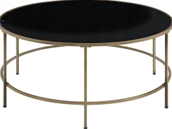 Sofabord FLORENCE Glas Sort/guld