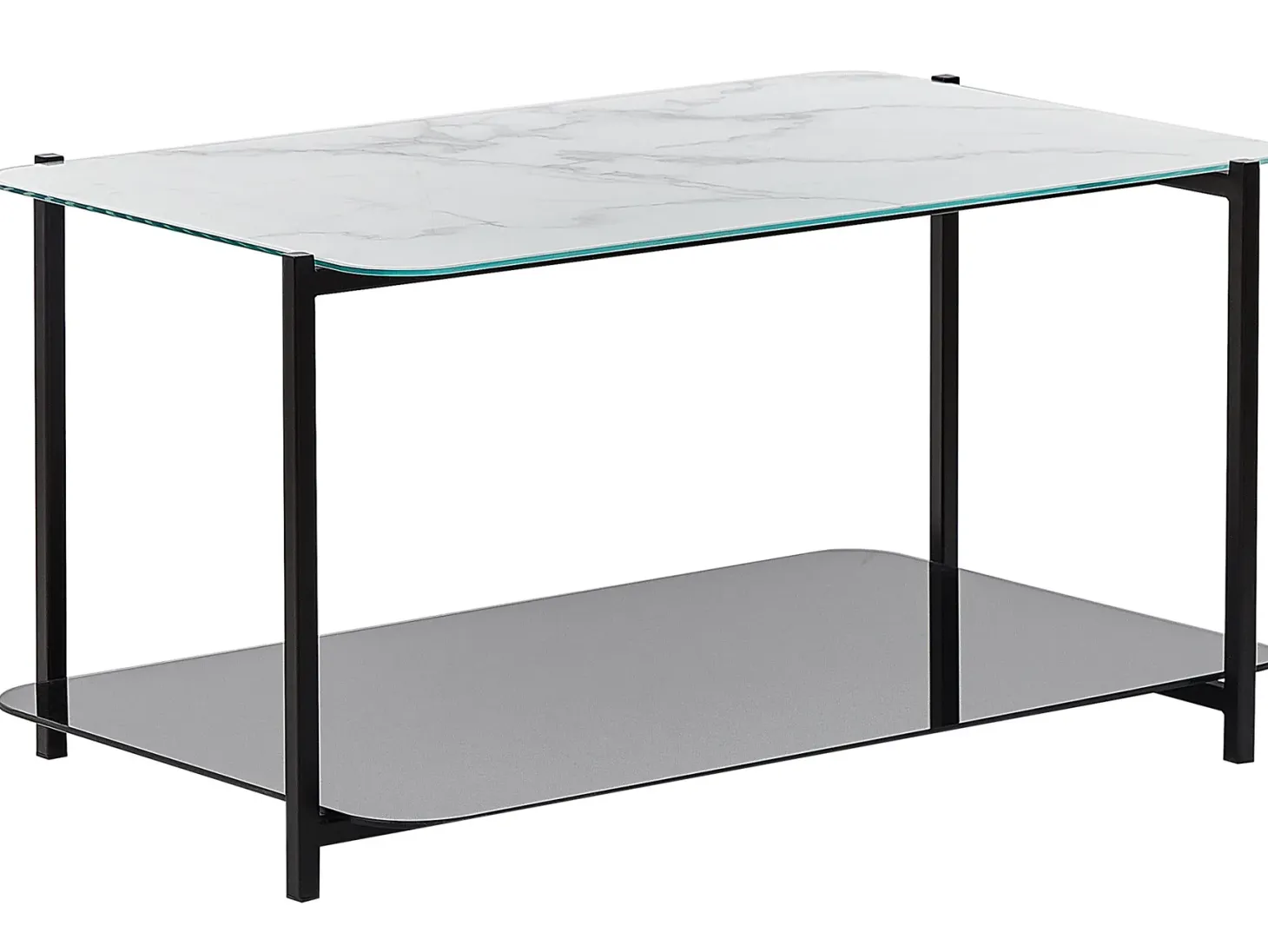 Sofabord GLOSTER Hærdet glas Hvid marmor