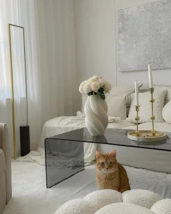 Sofabord KENDALL Hærdet glas Sort