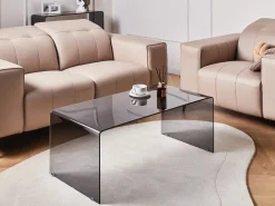 Sofabord KENDALL Hærdet glas Sort