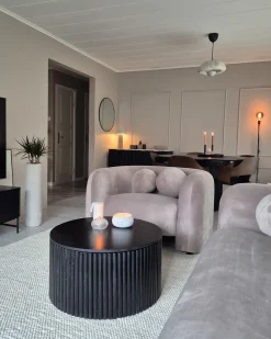 Sofabord KIRKWOOD Mangotræ Sort med opbevaring