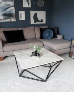 Sofabord MALIBU Hvid marmor