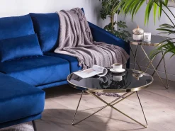 Sofabord MERIDIAN Hærdet glas Sort/guld