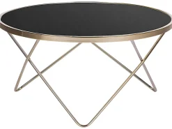 Sofabord MERIDIAN Hærdet glas Sort/guld