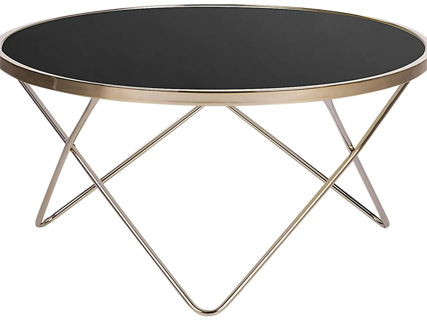 Sofabord MERIDIAN Hærdet glas Sort/guld