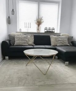 Sofabord MERIDIAN Hærdet glas Marmor/guld