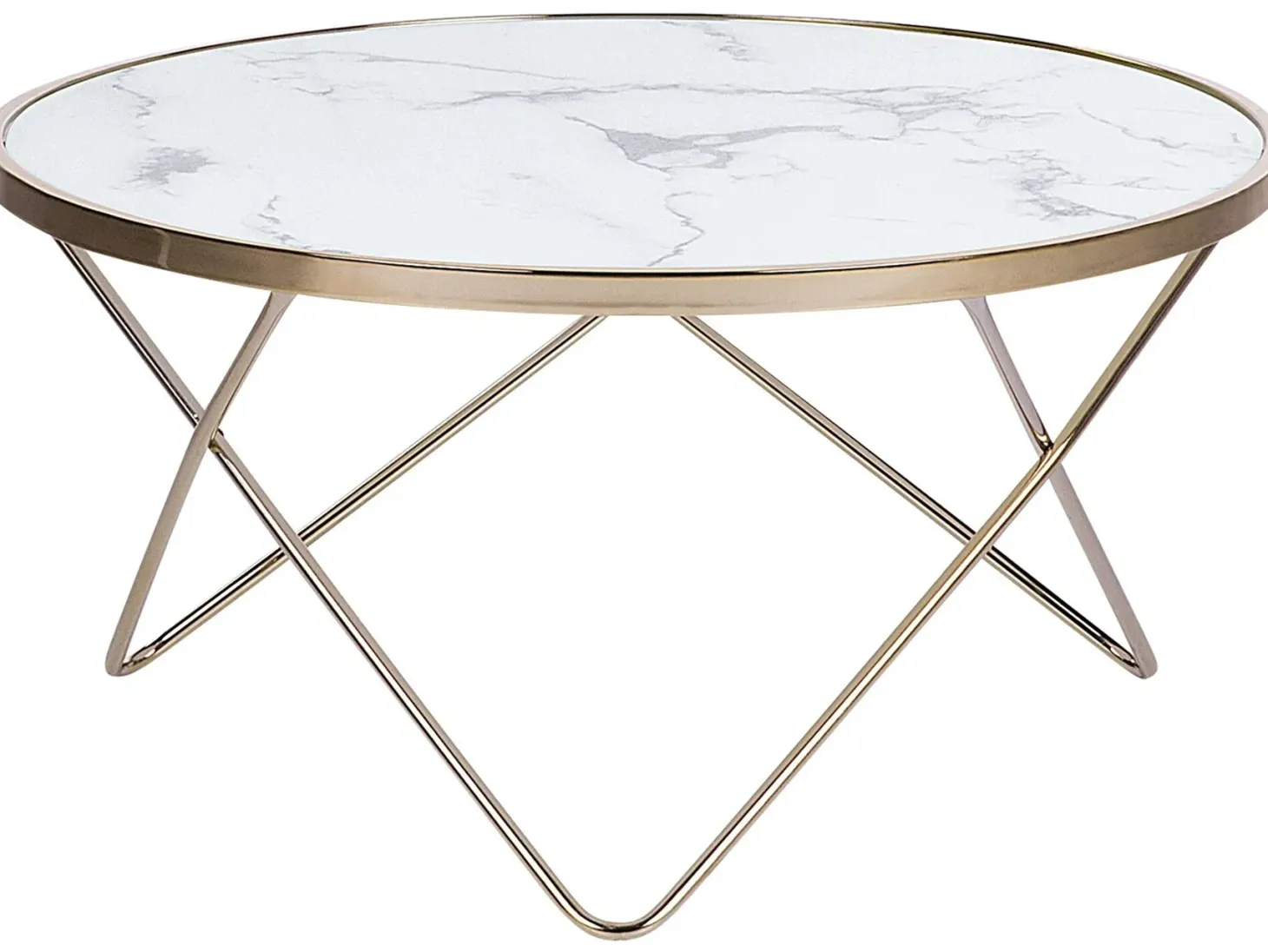 Sofabord MERIDIAN Hærdet glas Marmor/guld
