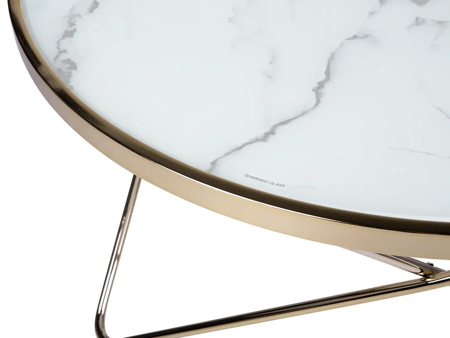 Sofabord MERIDIAN Hærdet glas Marmor/guld