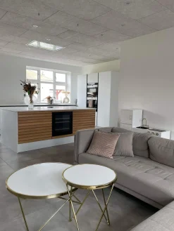 Sofabord MERIDIAN Hærdet glas Hvid/guld