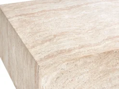 Sofabord NOBRES 90 cm 66 cm Travertin Effekt