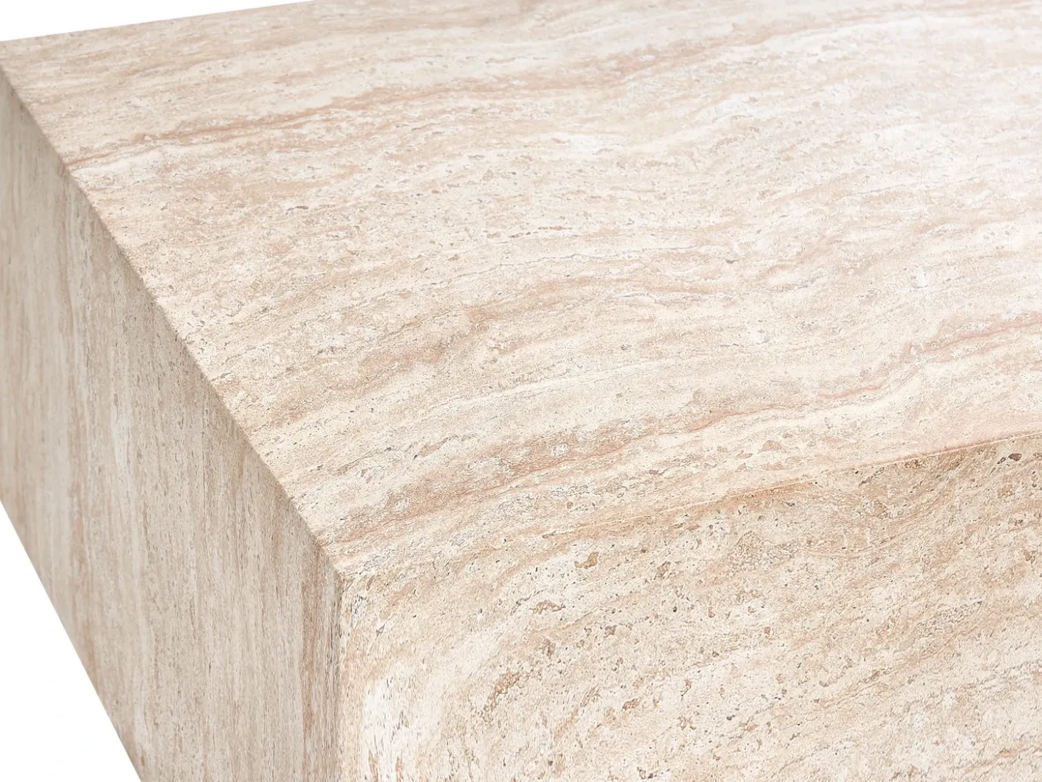 Sofabord NOBRES 90 cm 66 cm Travertin Effekt