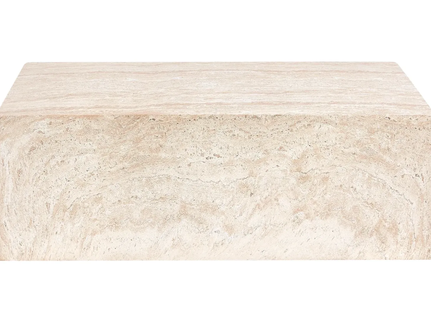 Sofabord NOBRES 90 cm 66 cm Travertin Effekt