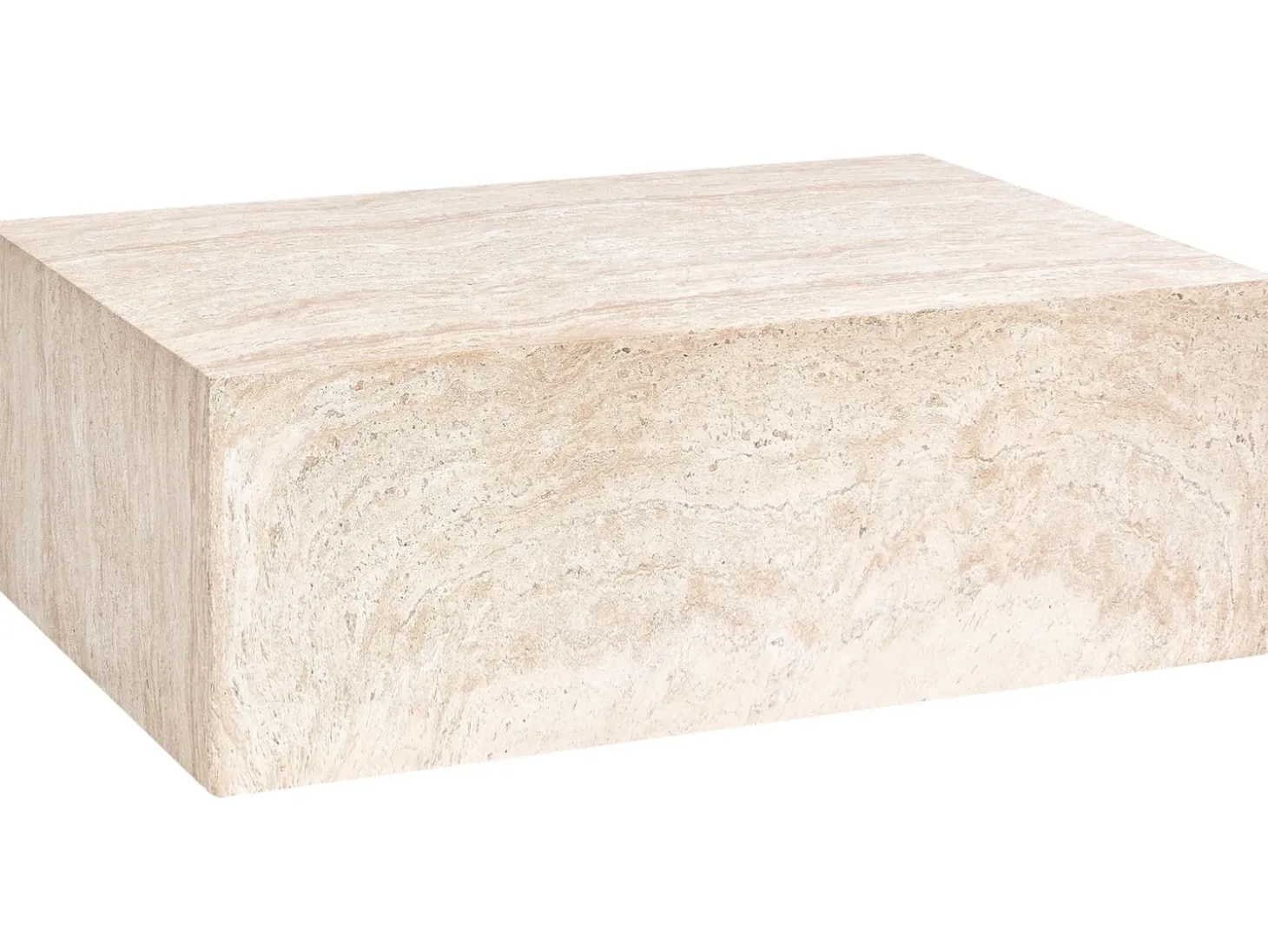 Sofabord NOBRES 90 cm 66 cm Travertin Effekt