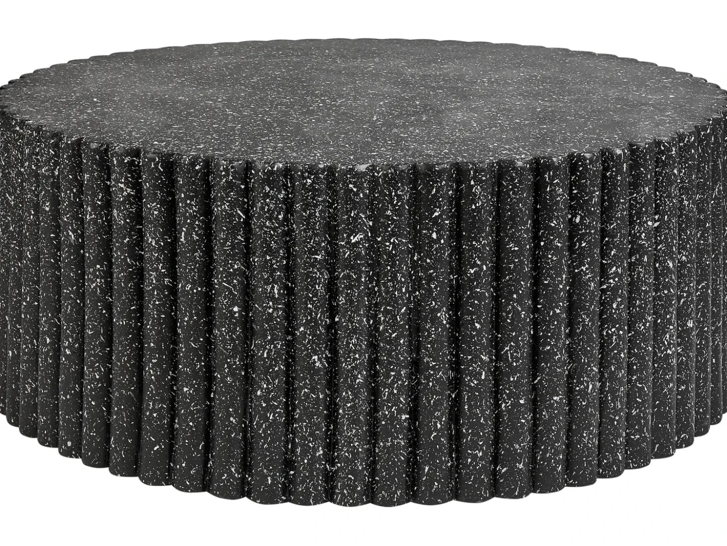 Sofabord POZZA II 106 cm 106 cm Terrazzo effekt Sort terrazzo