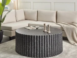 Sofabord POZZA II 106 cm 106 cm Terrazzo effekt Sort terrazzo