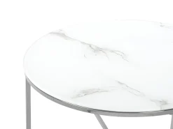 Sofabord QUINCY Hærdet glas Marmor/sølv