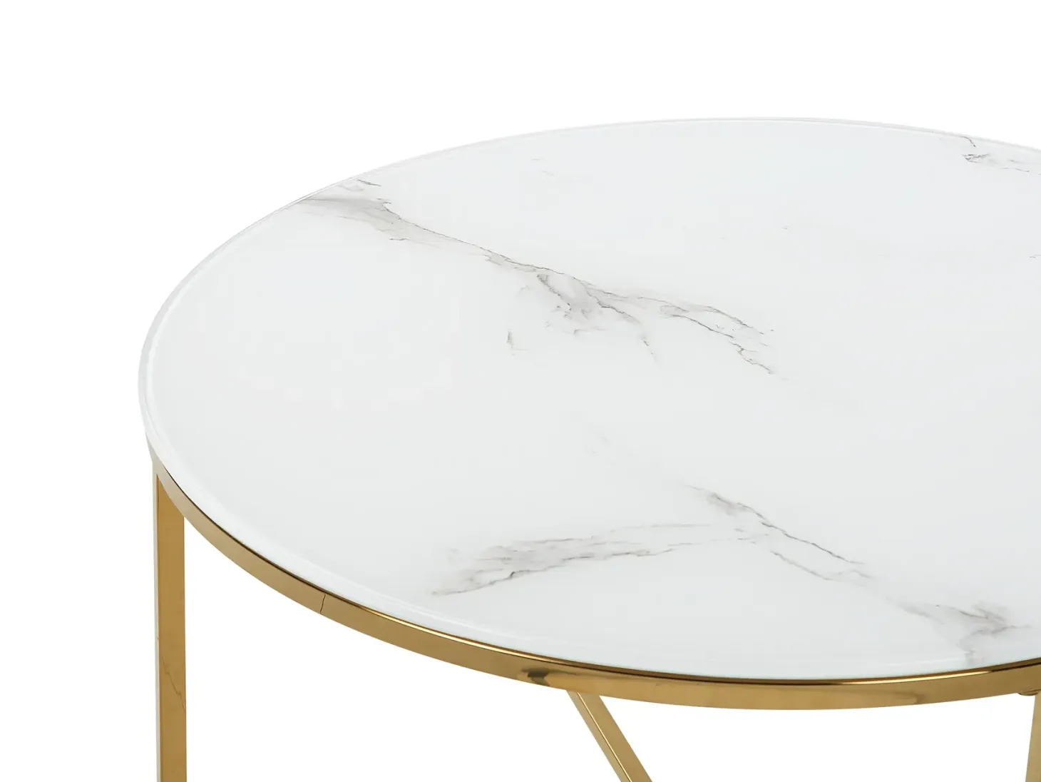Sofabord QUINCY Hærdet glas Marmor/guld