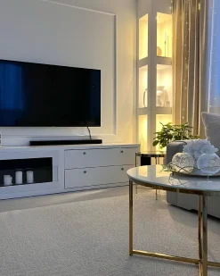 Sofabord QUINCY Hærdet glas Marmor/guld