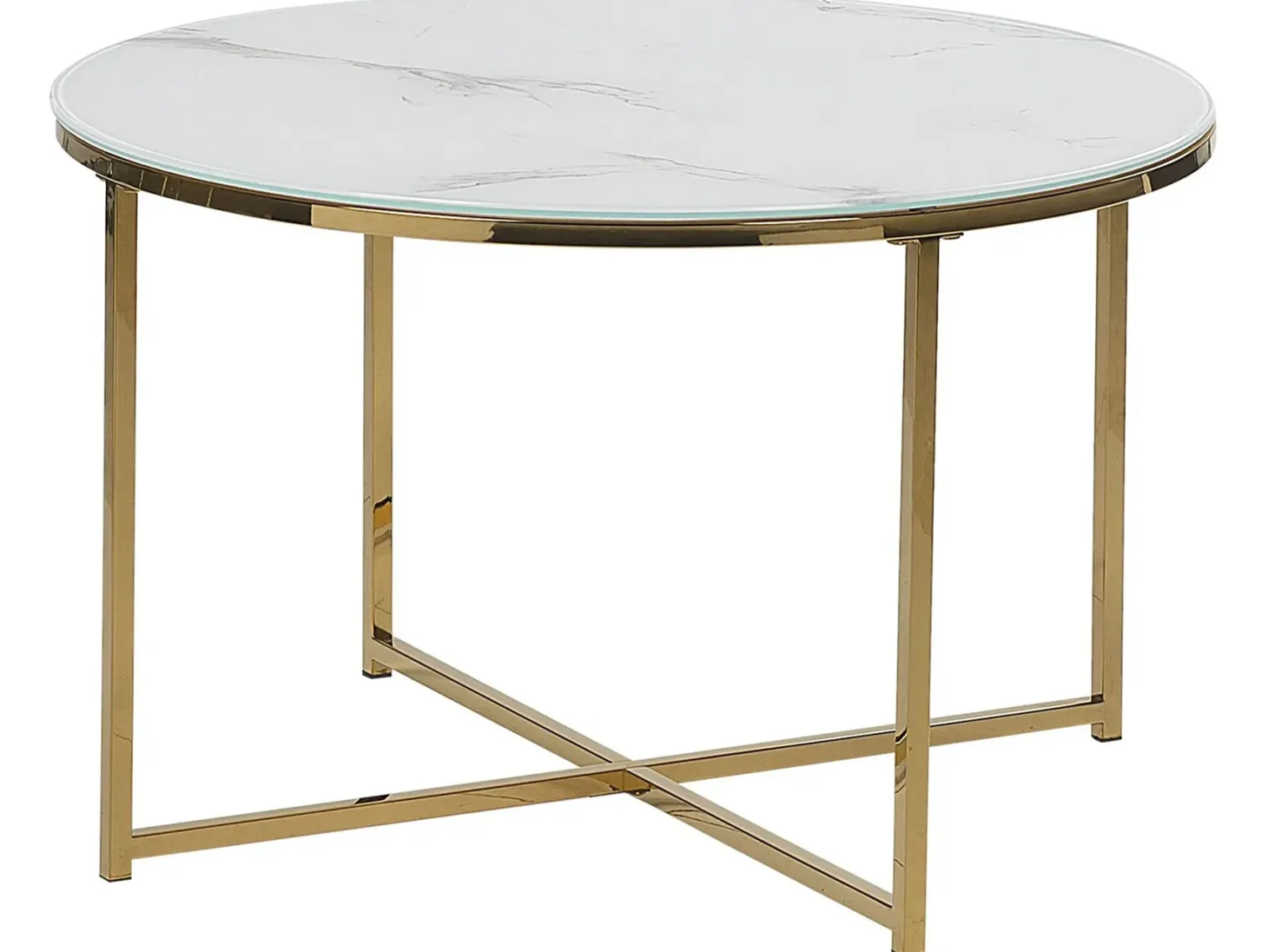 Sofabord QUINCY Hærdet glas Marmor/guld