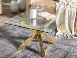 Sofabord STARLIGHT Hærdet glas Guld