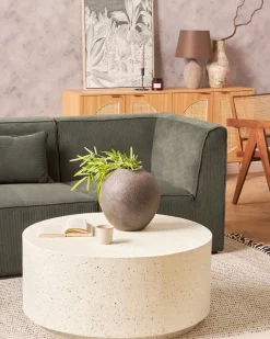 Sofabord TREZZO 90 cm 90 cm Terrazzo effekt Hvid terrazzo